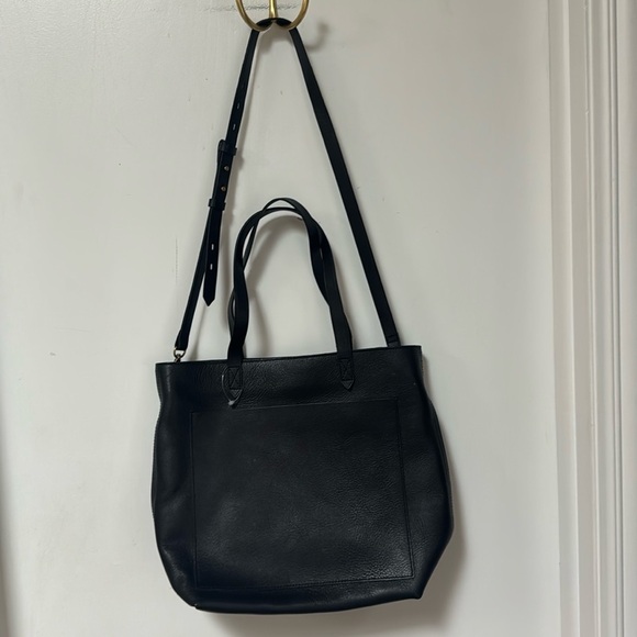 New Madewell Zip-Top Medium Transport Leather Tote Black - Picture 3 of 9